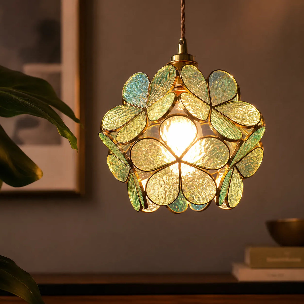Idris Nordic Sculpted Glass Petal Pendant Light