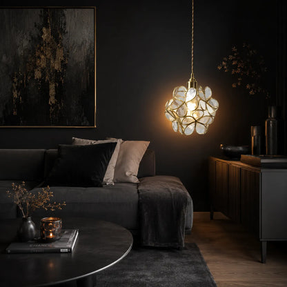 Nordic Glass Pendant Light with Blooming Petal Design
