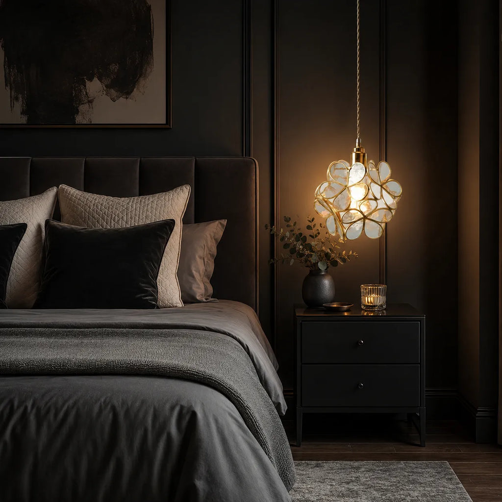 Idris Nordic Sculpted Glass Petal Pendant Light