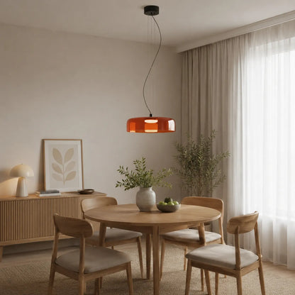 Nordic Glass Pendant Light with Layered Celestial Form