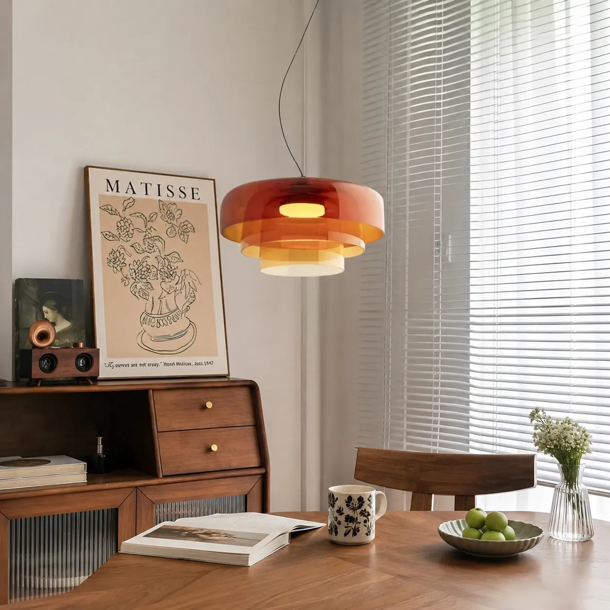Nico Nordic Layered Colored Glass Pendant Light