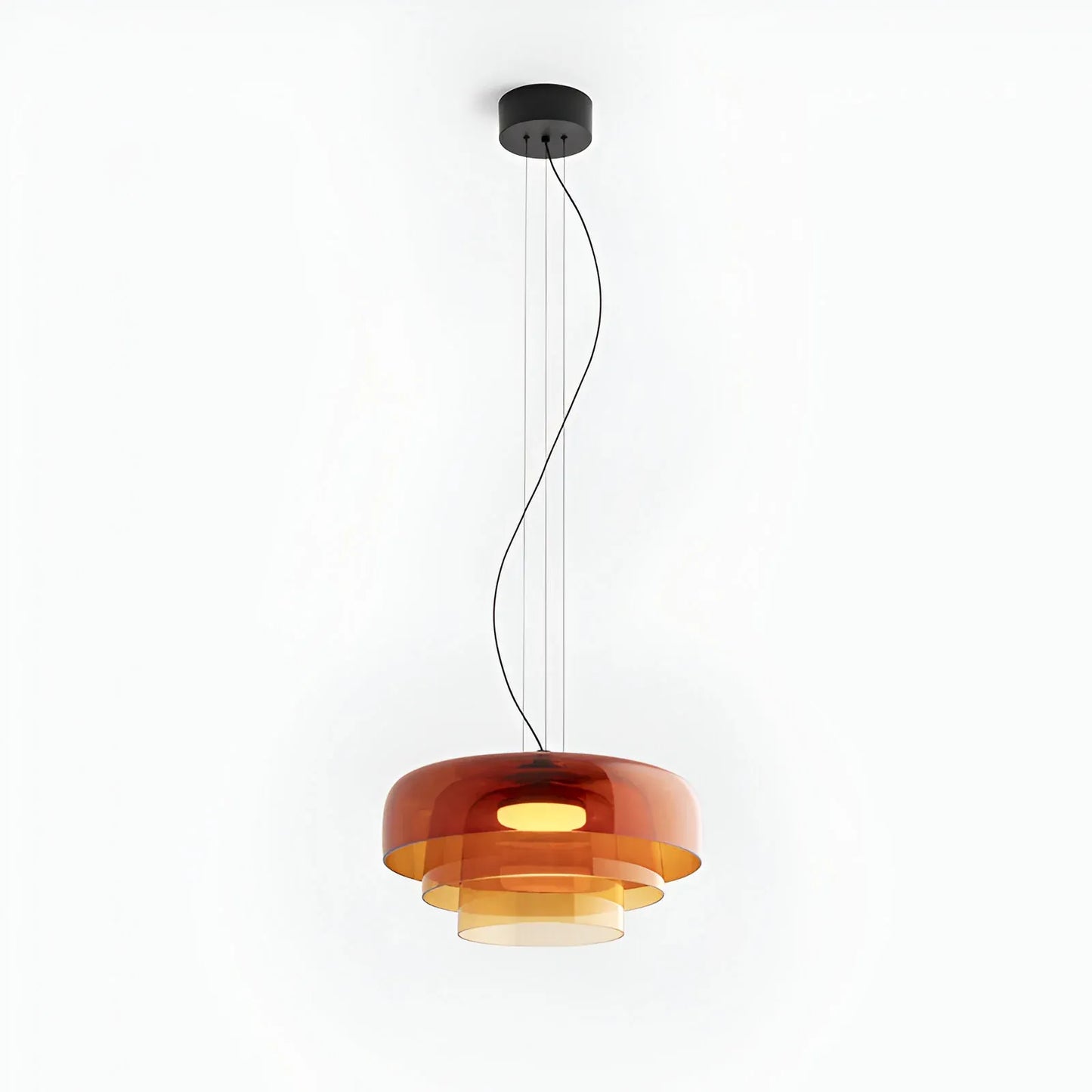 Nordic Glass Pendant Light with Layered Celestial Form