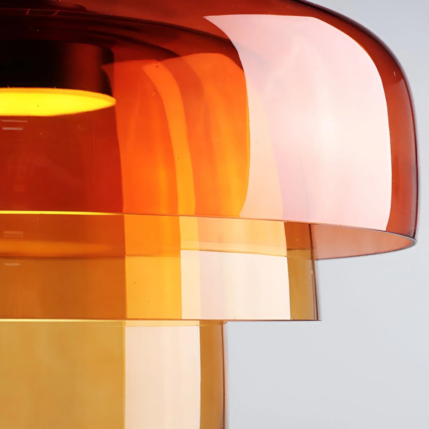 Nordic Glass Pendant Light with Layered Celestial Form