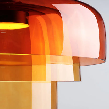 Nordic Glass Pendant Light with Layered Celestial Form
