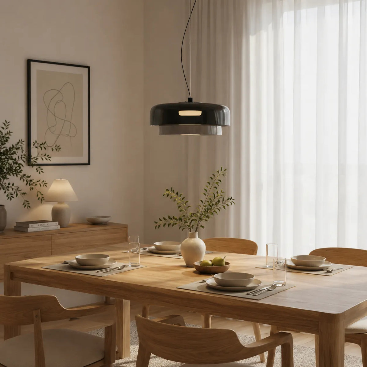 Nico Nordic Layered Colored Glass Pendant Light