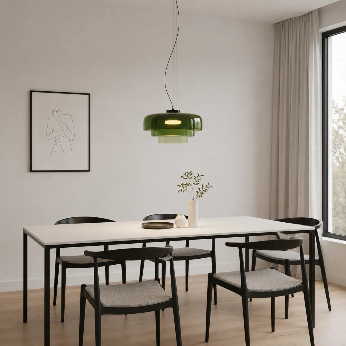 Nico Nordic Layered Colored Glass Pendant Light