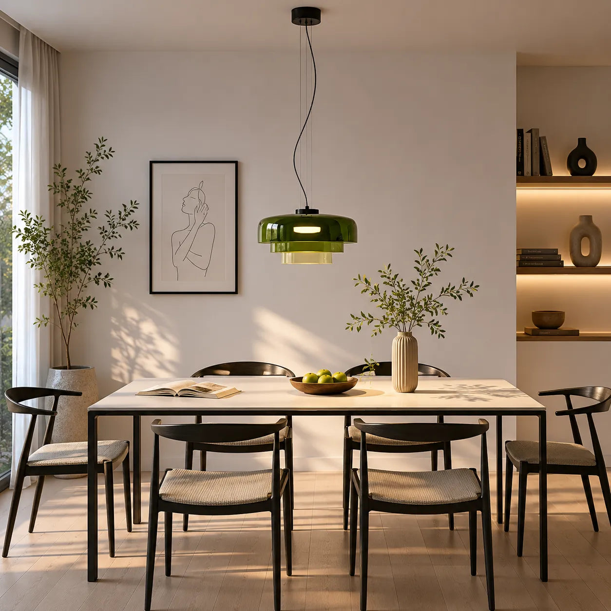 Nordic Glass Pendant Light with Layered Celestial Form