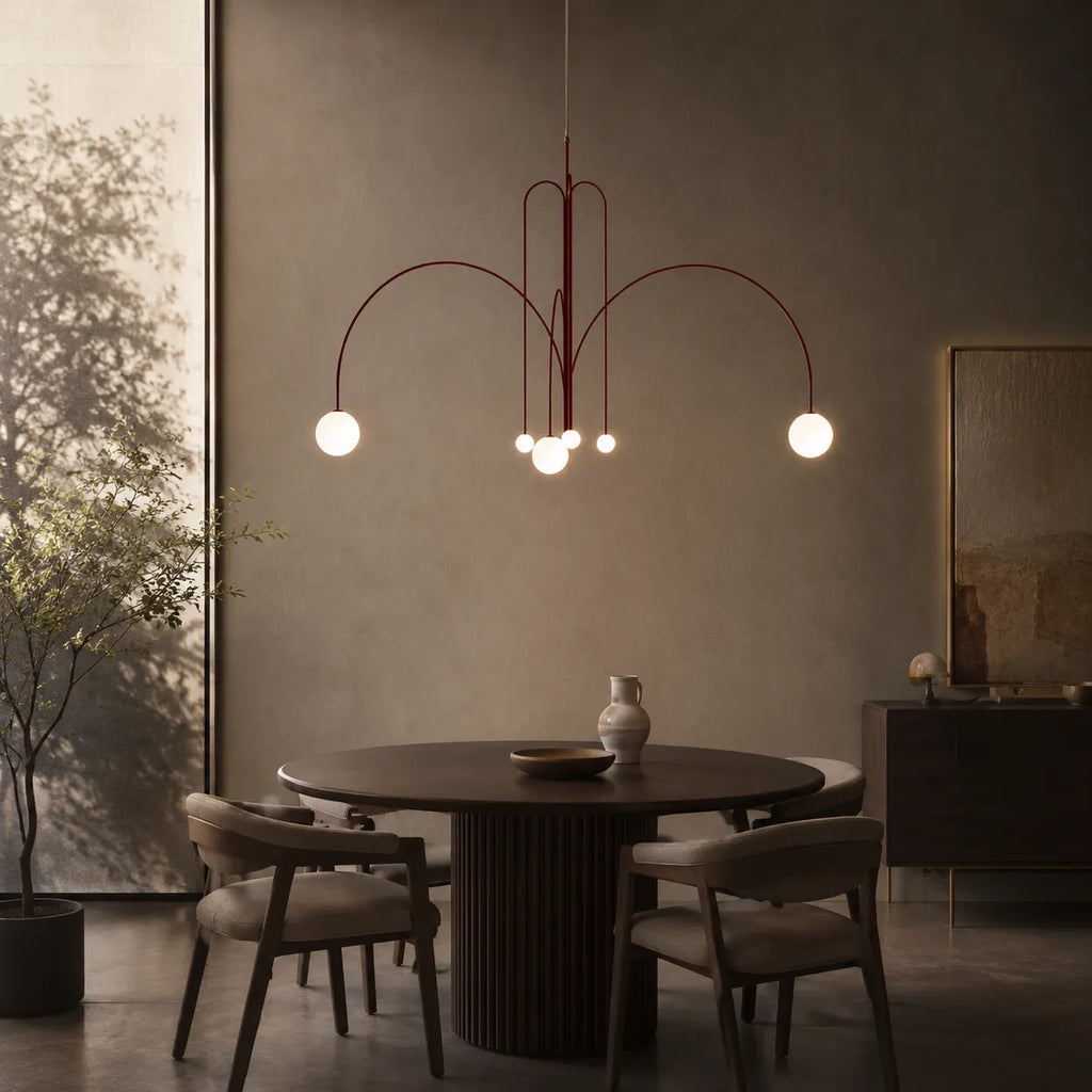 Quilla Nordic Blown Glass & Metal Pendant Light