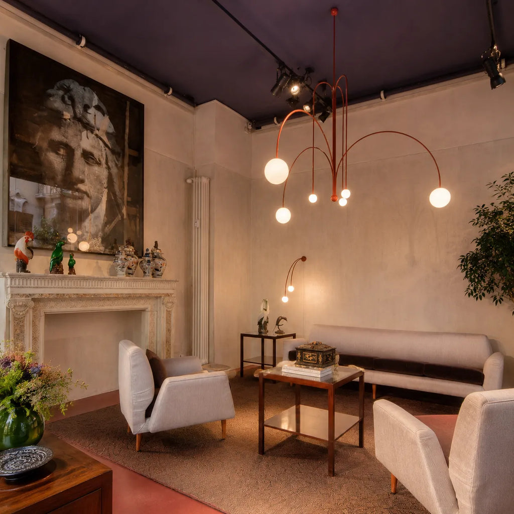 Quilla Nordic Blown Glass & Metal Pendant Light