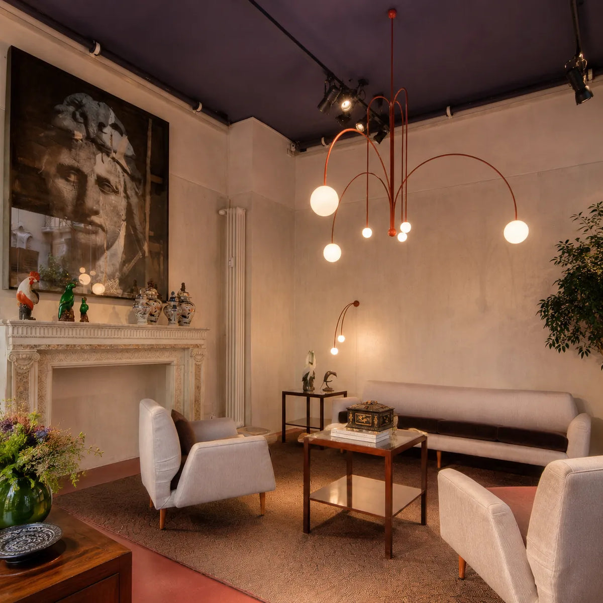 Quilla Nordic Blown Glass & Metal Pendant Light