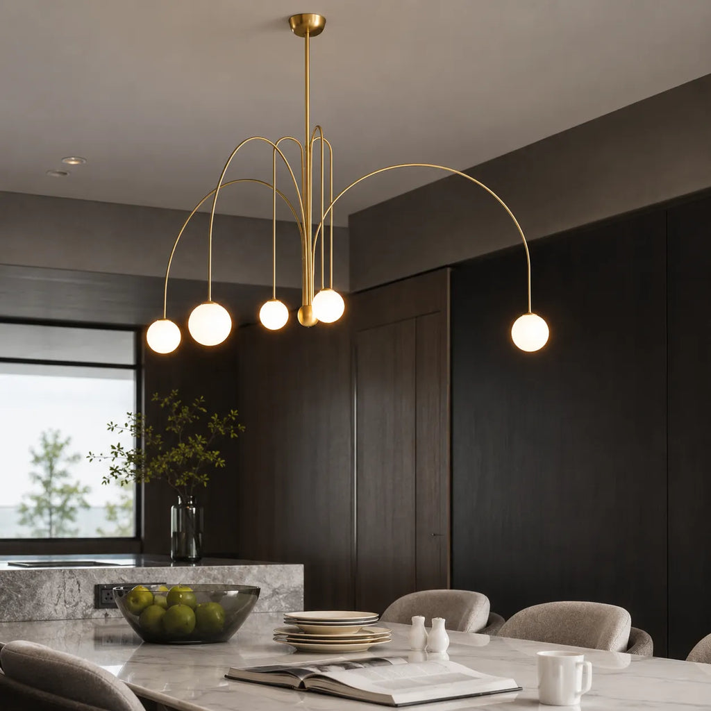 Quilla Nordic Blown Glass & Metal Pendant Light