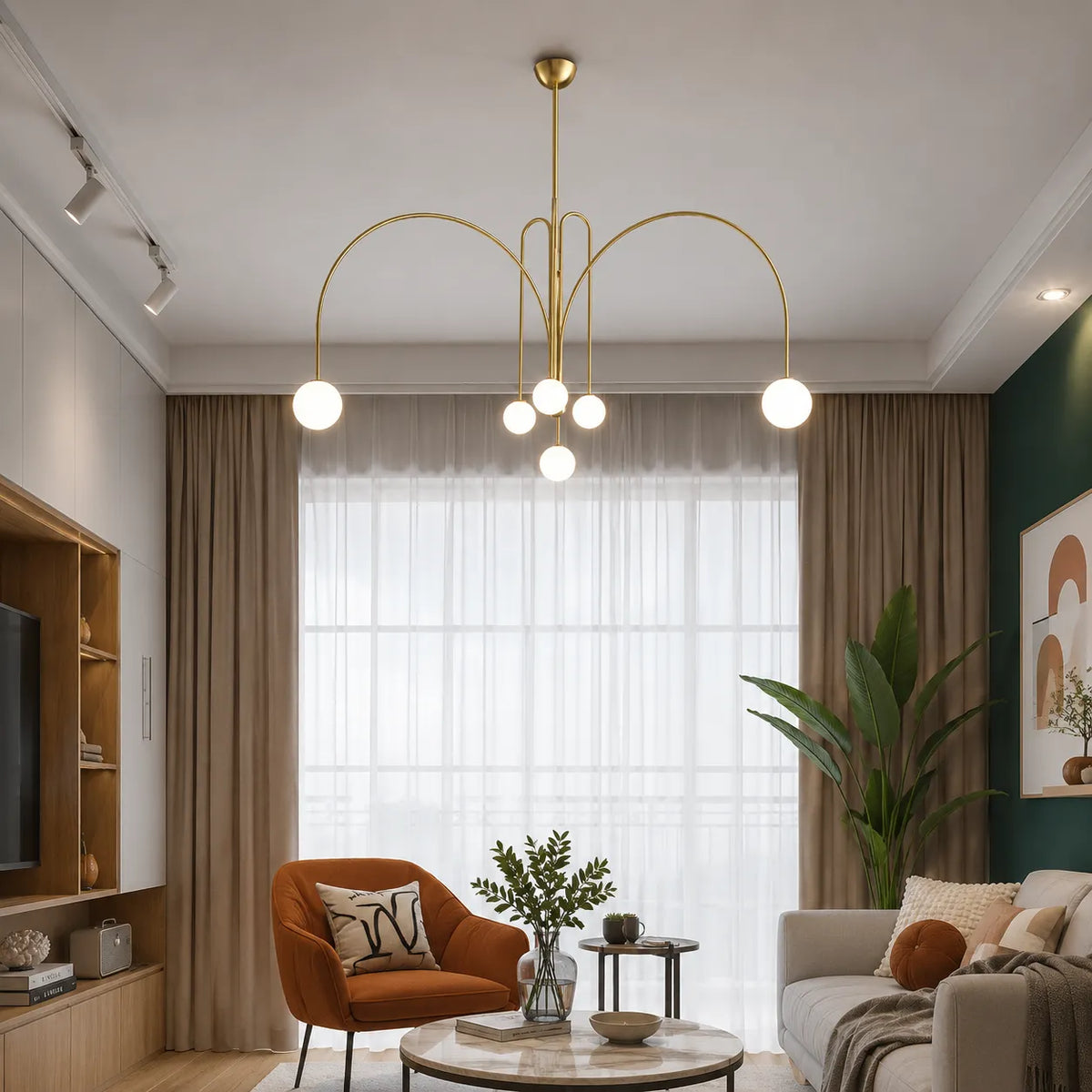 Quilla Nordic Blown Glass & Metal Pendant Light