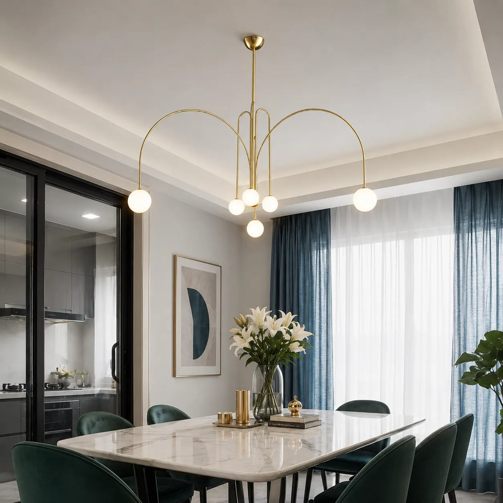 Quilla Nordic Blown Glass & Metal Pendant Light