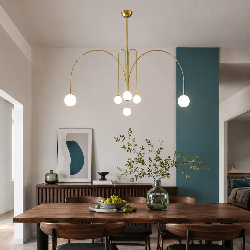 Quilla Nordic Blown Glass & Metal Pendant Light