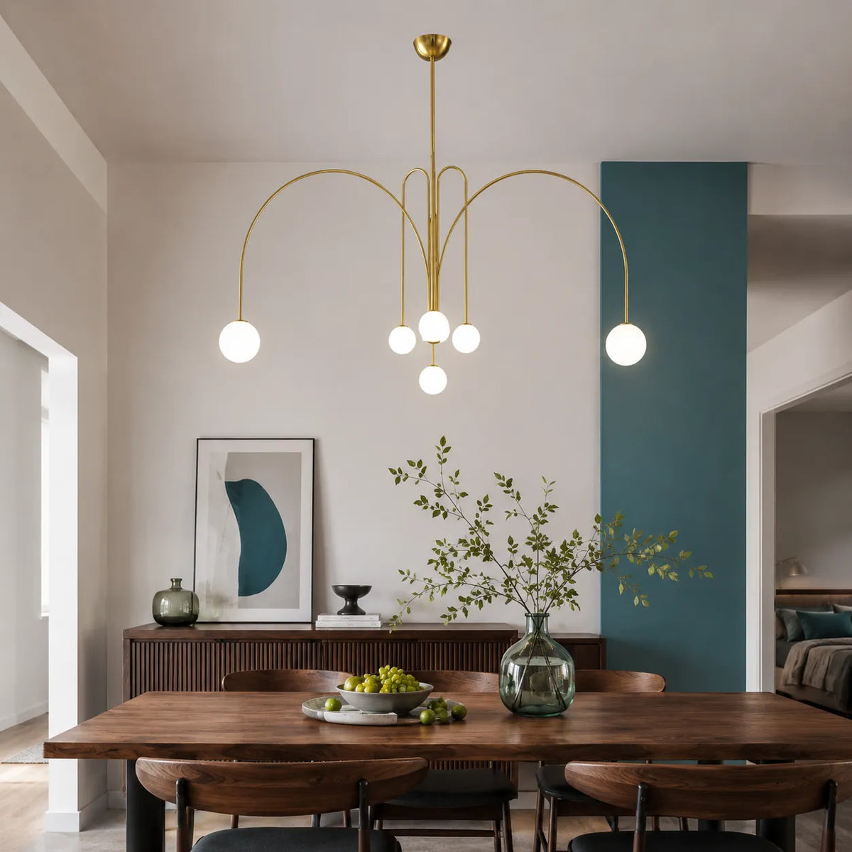 Quilla Nordic Blown Glass & Metal Pendant Light