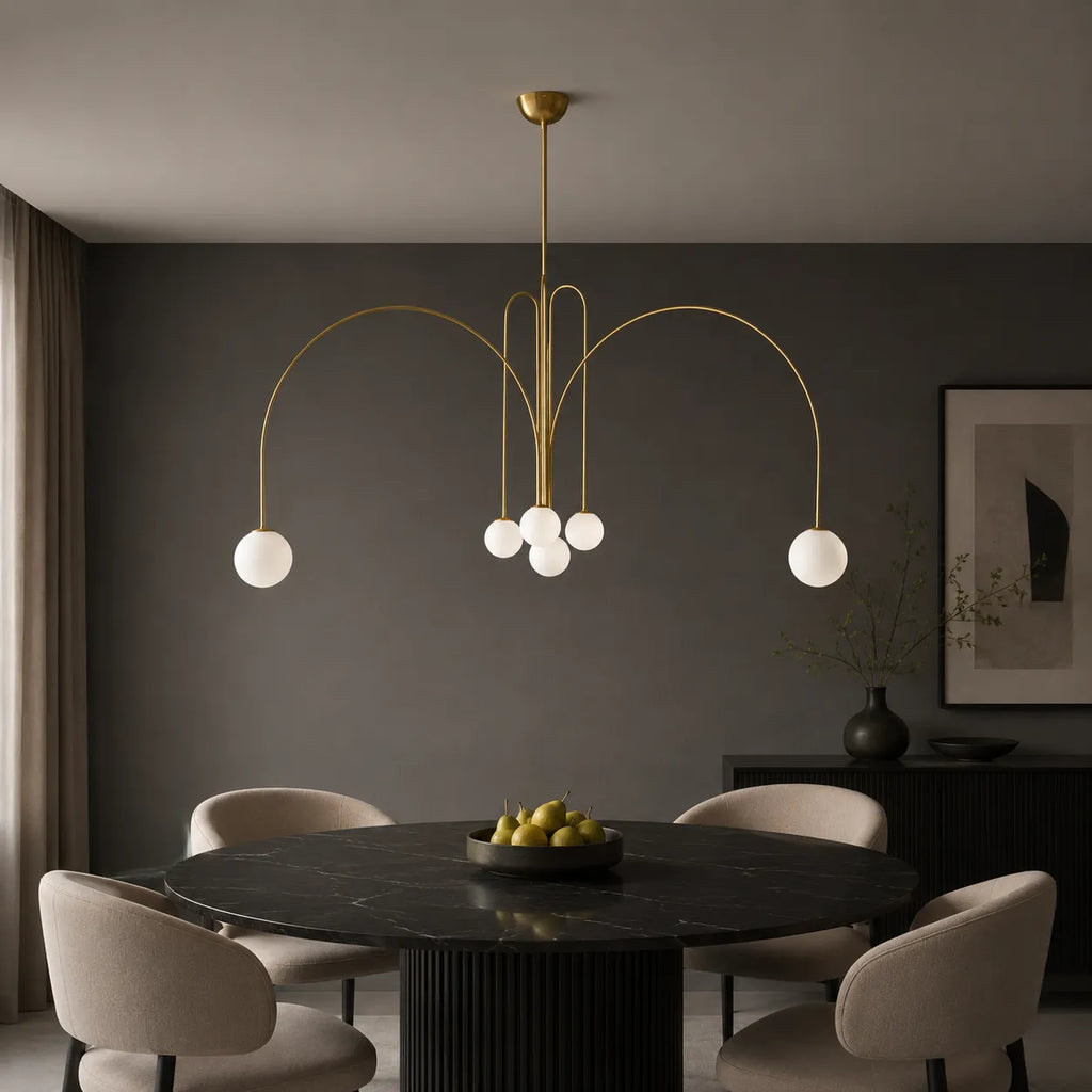 Quilla Nordic Blown Glass & Metal Pendant Light