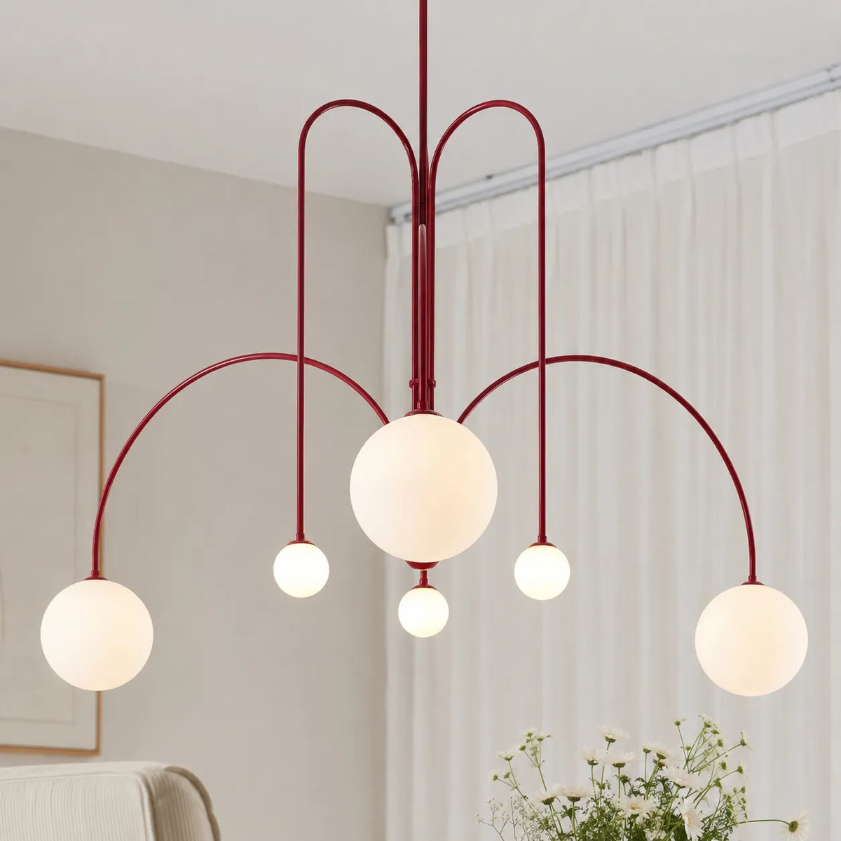 Quilla Nordic Blown Glass & Metal Pendant Light