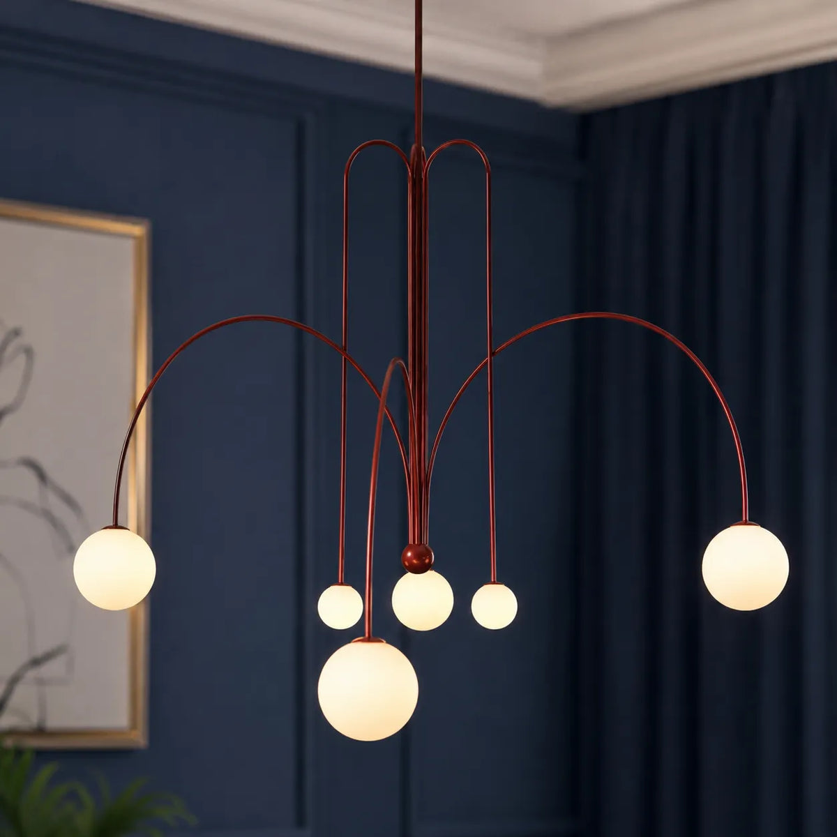 Quilla Nordic Blown Glass & Metal Pendant Light
