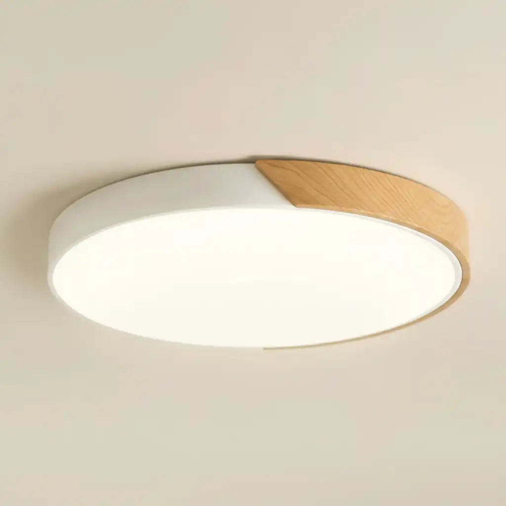 Cato Nordic Wood Low-Profile LED Ceiling Light