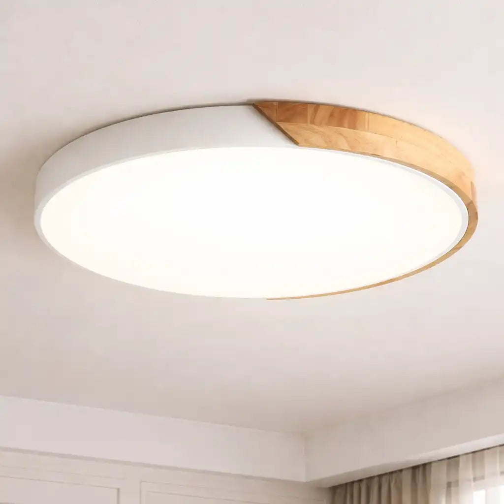 Cato Nordic Wood Low-Profile LED Ceiling Light