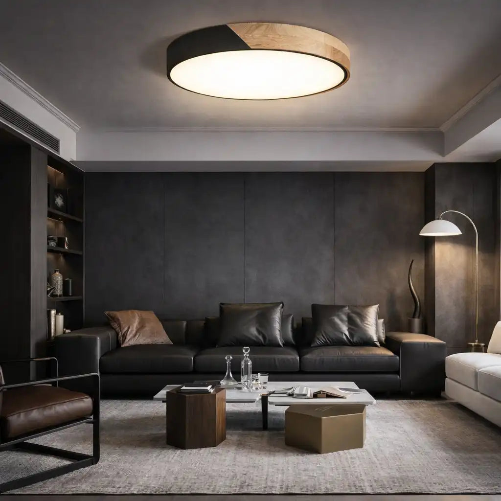 Cato Nordic Wood Low-Profile LED Ceiling Light