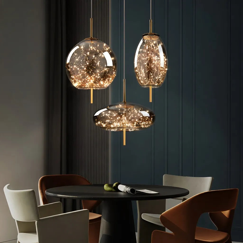 Lyra Nordic Sculptural Glass Pendant Light