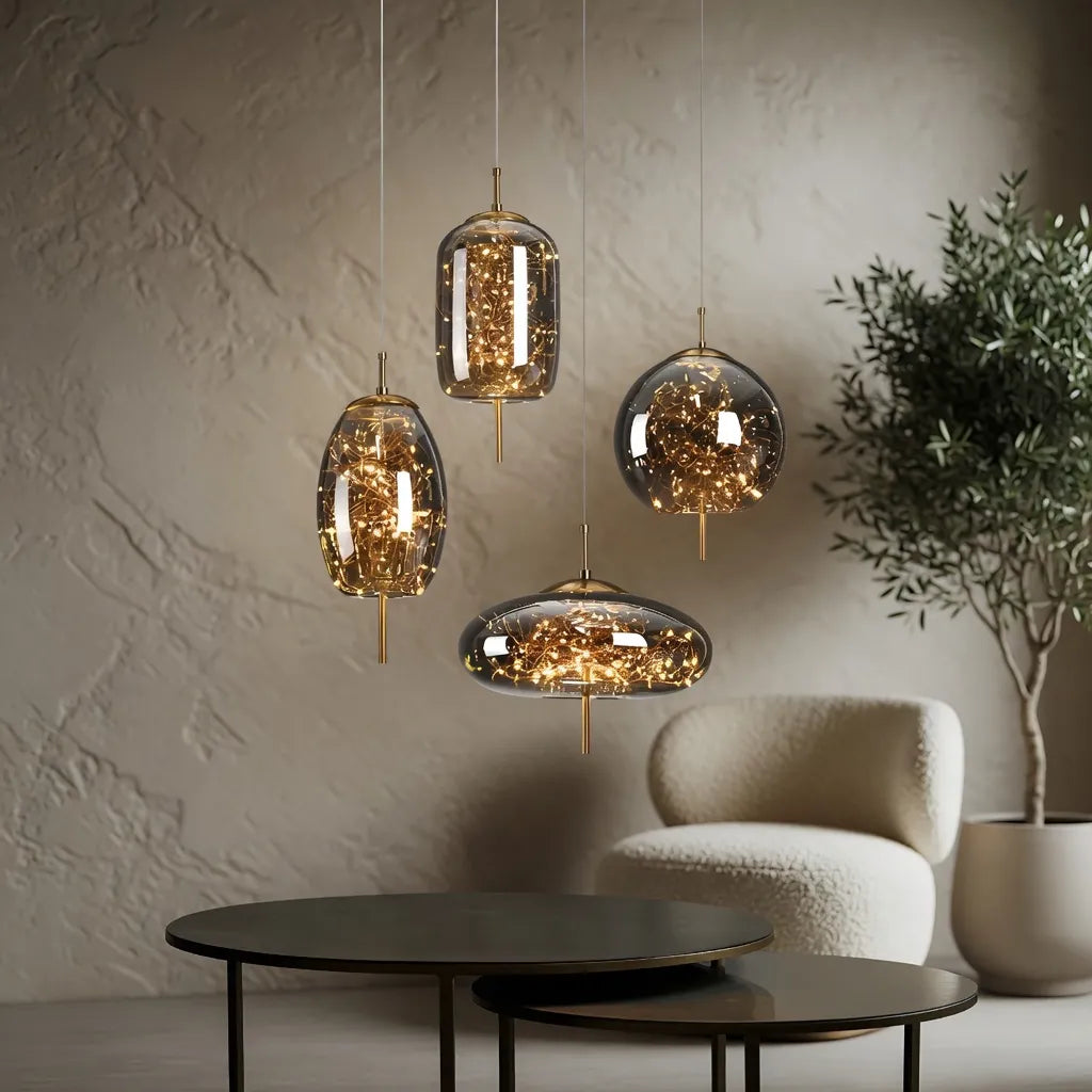 Lyra Nordic Sculptural Glass Pendant Light