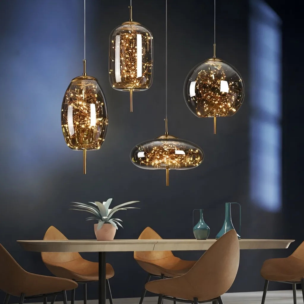 Lyra Nordic Sculptural Glass Pendant Light