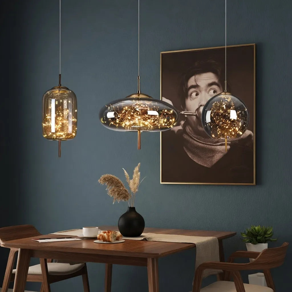 Lyra Nordic Sculptural Glass Pendant Light