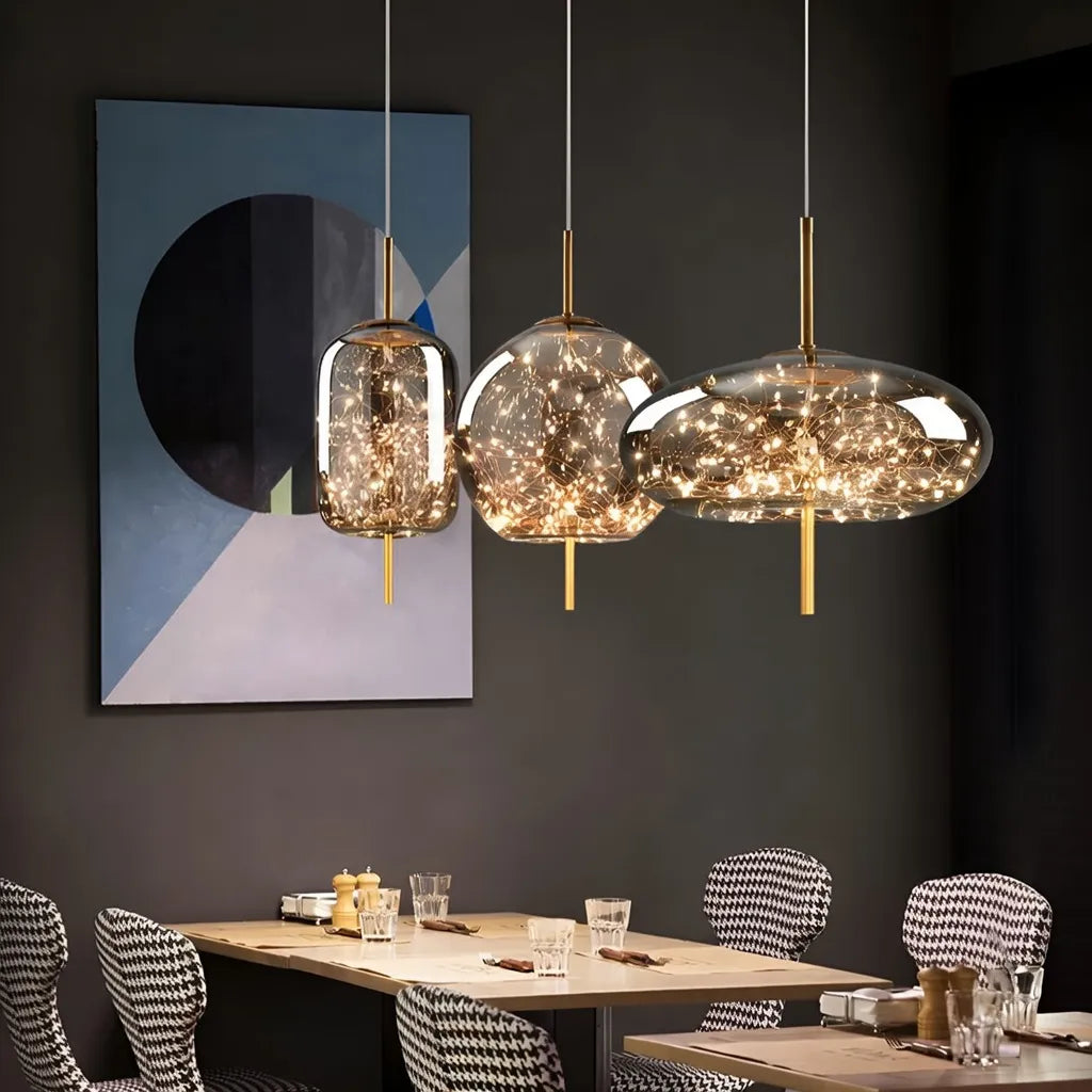 Lyra Nordic Sculptural Glass Pendant Light