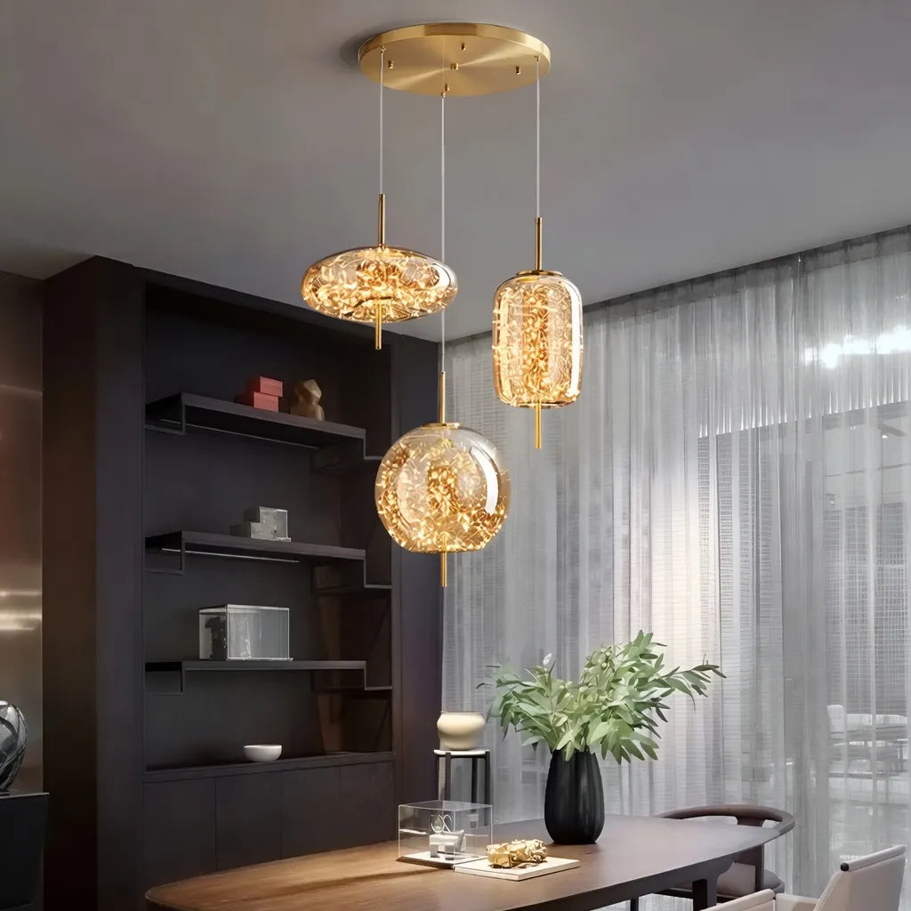 Lyra Nordic Sculptural Glass Pendant Light