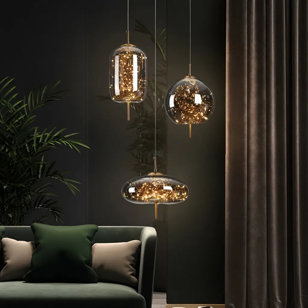 Lyra Nordic Sculptural Glass Pendant Light