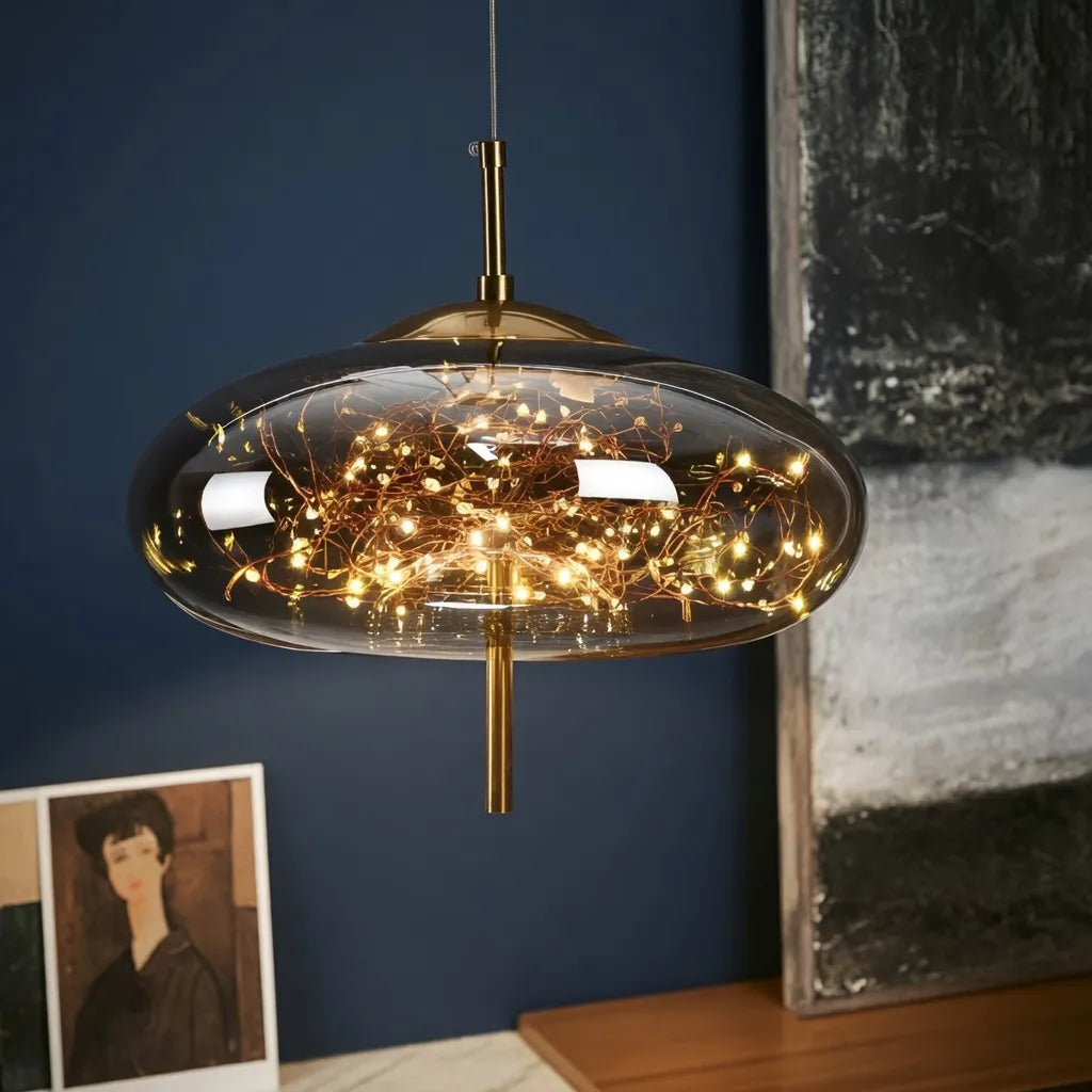Lyra Nordic Sculptural Glass Pendant Light