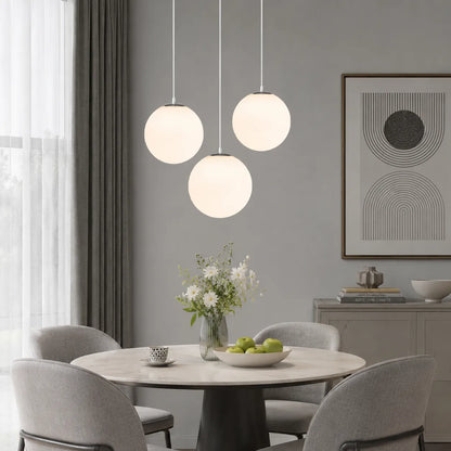 Nordic Milky Glass Globe Pendant Light