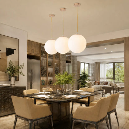 Nordic Milky Glass Globe Pendant Light