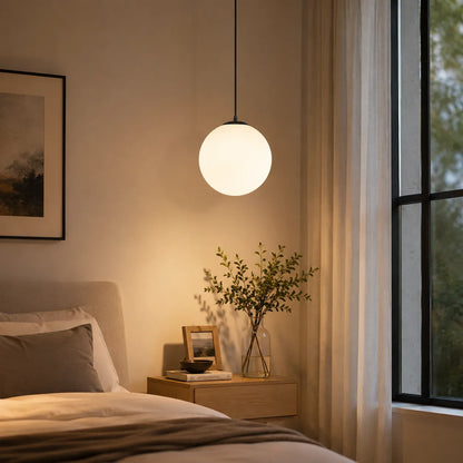 Nordic Milky Glass Globe Pendant Light