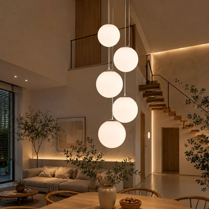 Nordic Milky Glass Globe Pendant Light