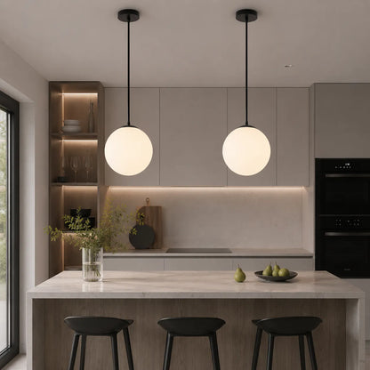 Nordic Milky Glass Globe Pendant Light