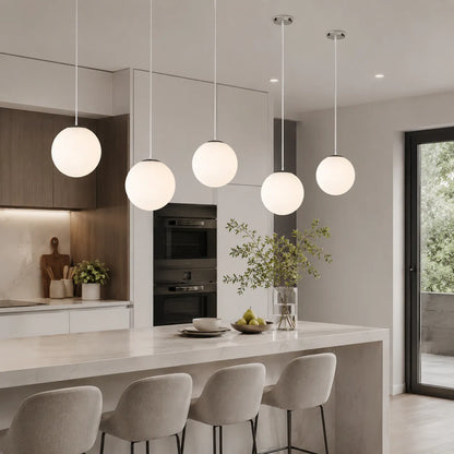 Nordic Milky Glass Globe Pendant Light