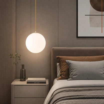 Nordic Milky Glass Globe Pendant Light
