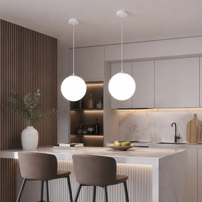 Nordic Milky Glass Globe Pendant Light