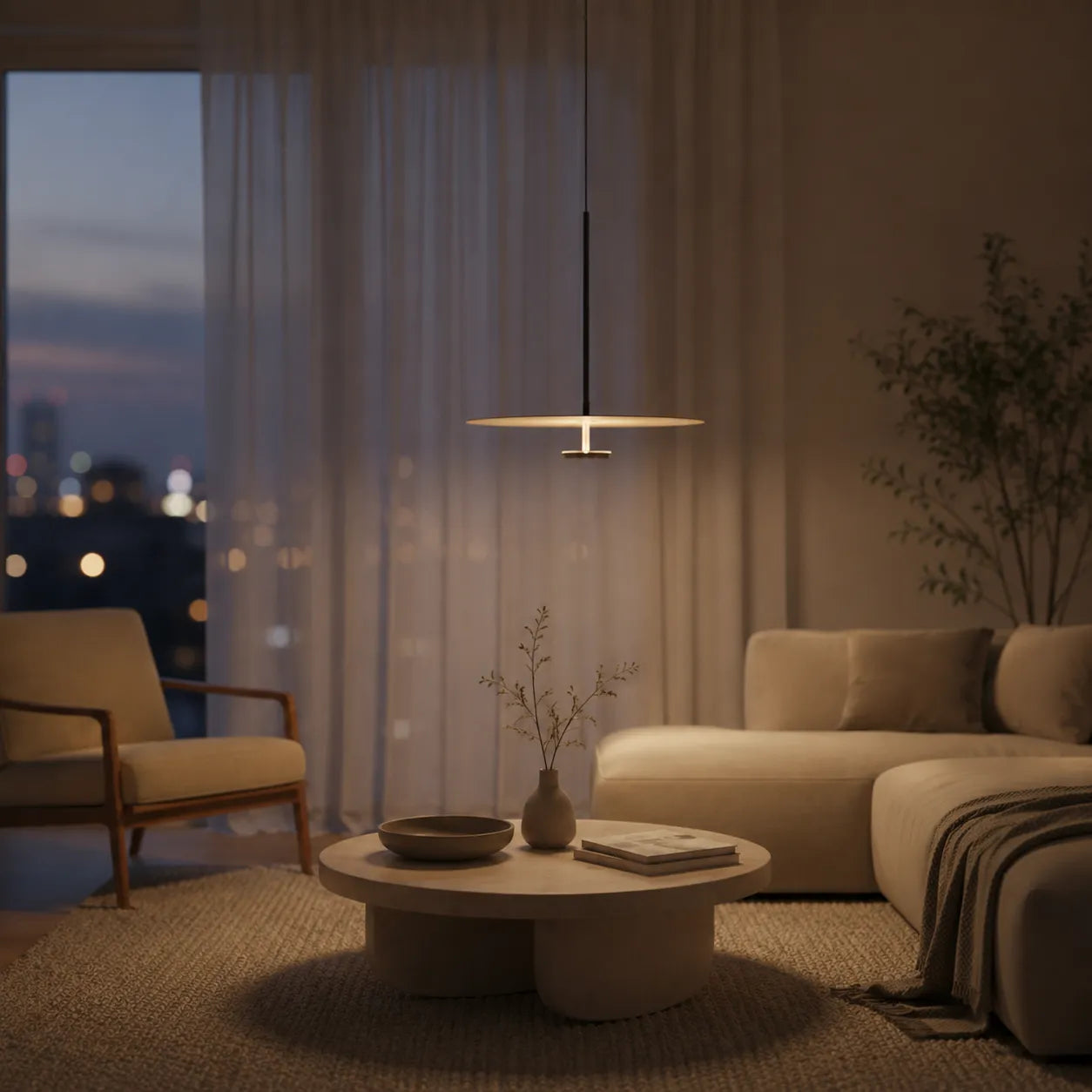 Arion Nordic Minimalist LED Round Disc Pendant Light
