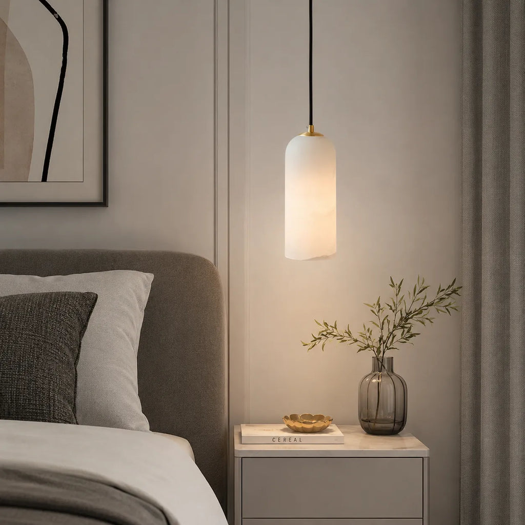 Nestor Nordic Alabaster & Brass Pendant Light