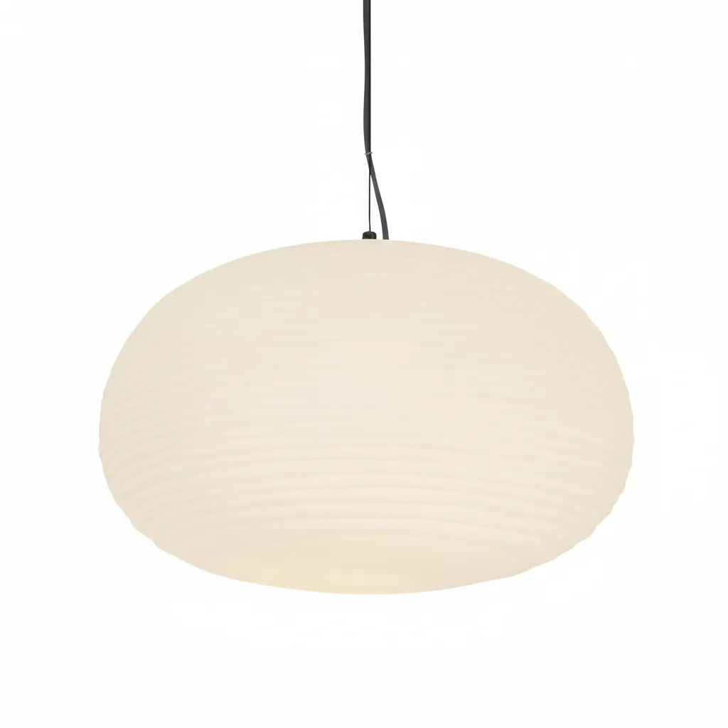 Elio Nordic Ribbed Opal Glass Pendant Light
