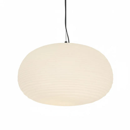 Nordic Modern Ribbed Opal White Globe Glass Pendant Light