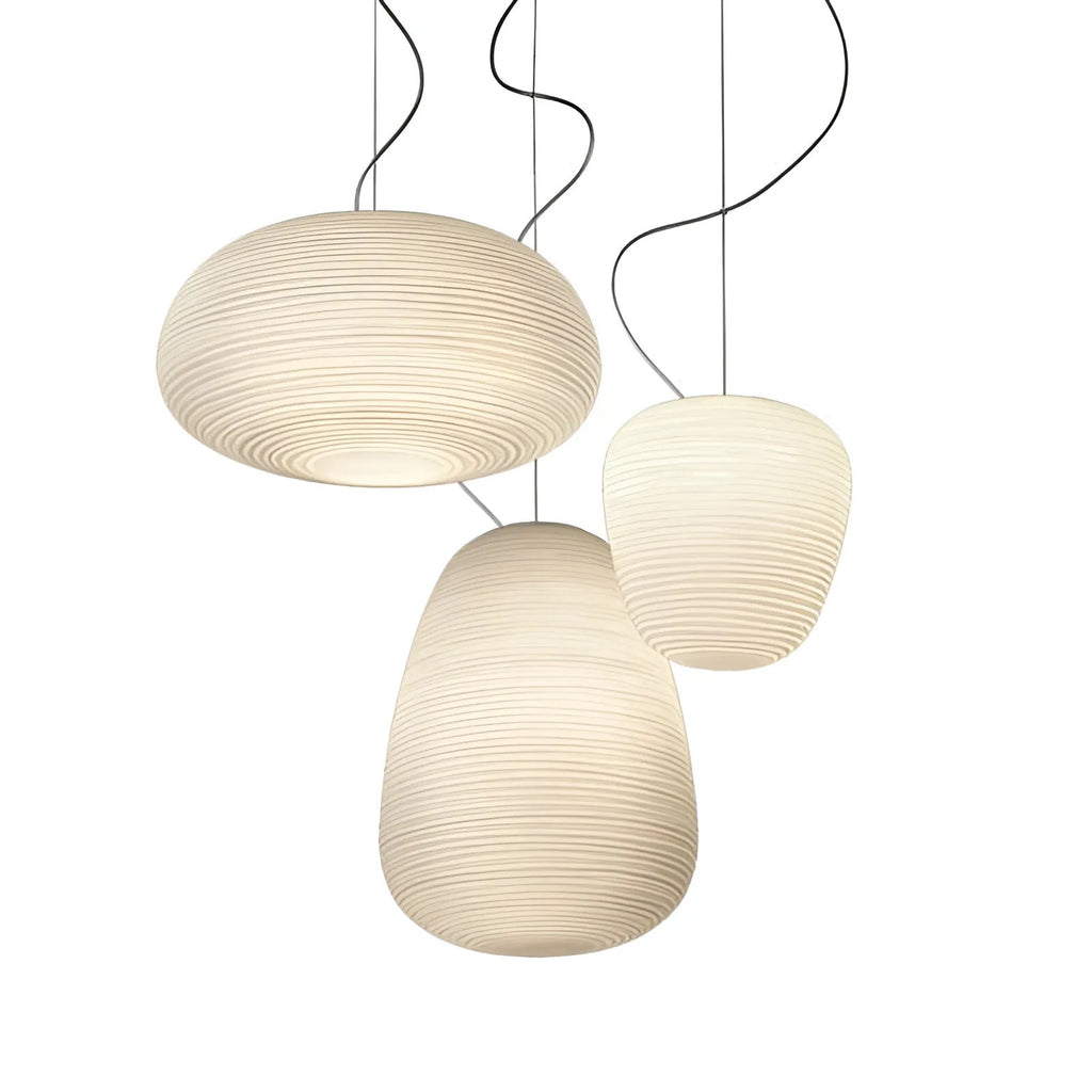 Elio Nordic Ribbed Opal Glass Pendant Light