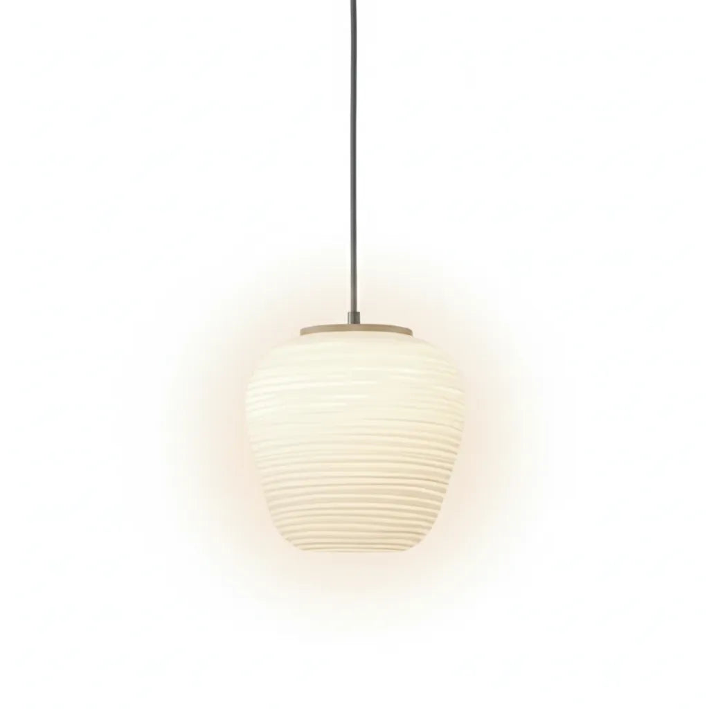 Elio Nordic Ribbed Opal Glass Pendant Light