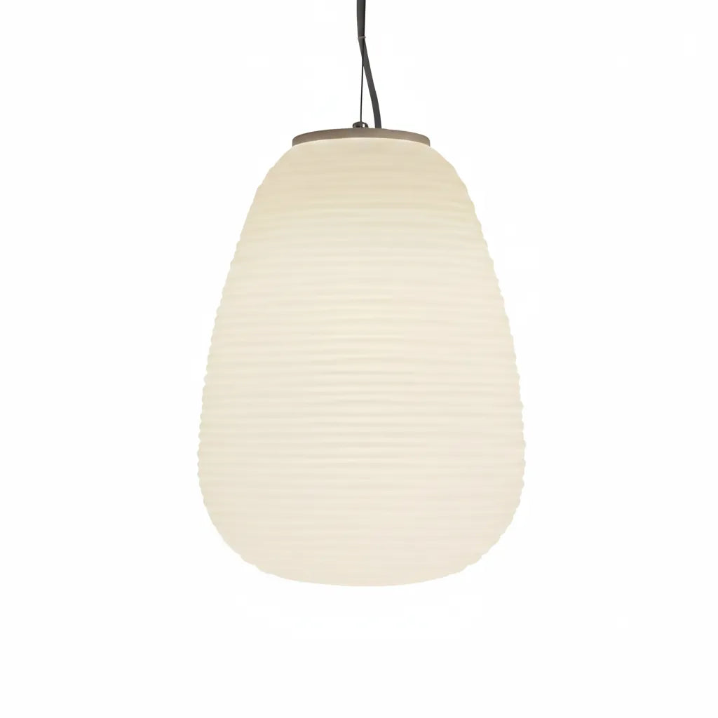 Elio Nordic Ribbed Opal Glass Pendant Light