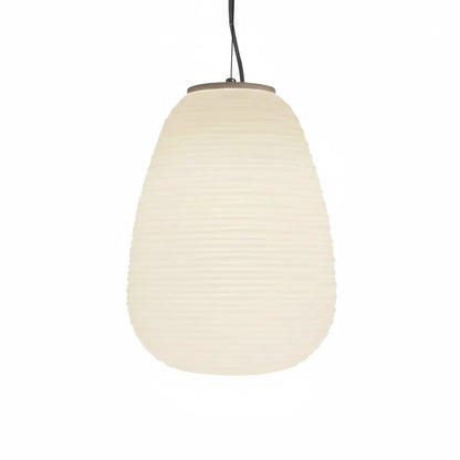 Nordic Modern Ribbed Opal White Globe Glass Pendant Light