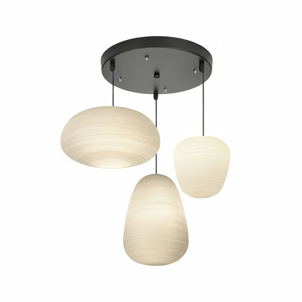 Elio Nordic Ribbed Opal Glass Pendant Light